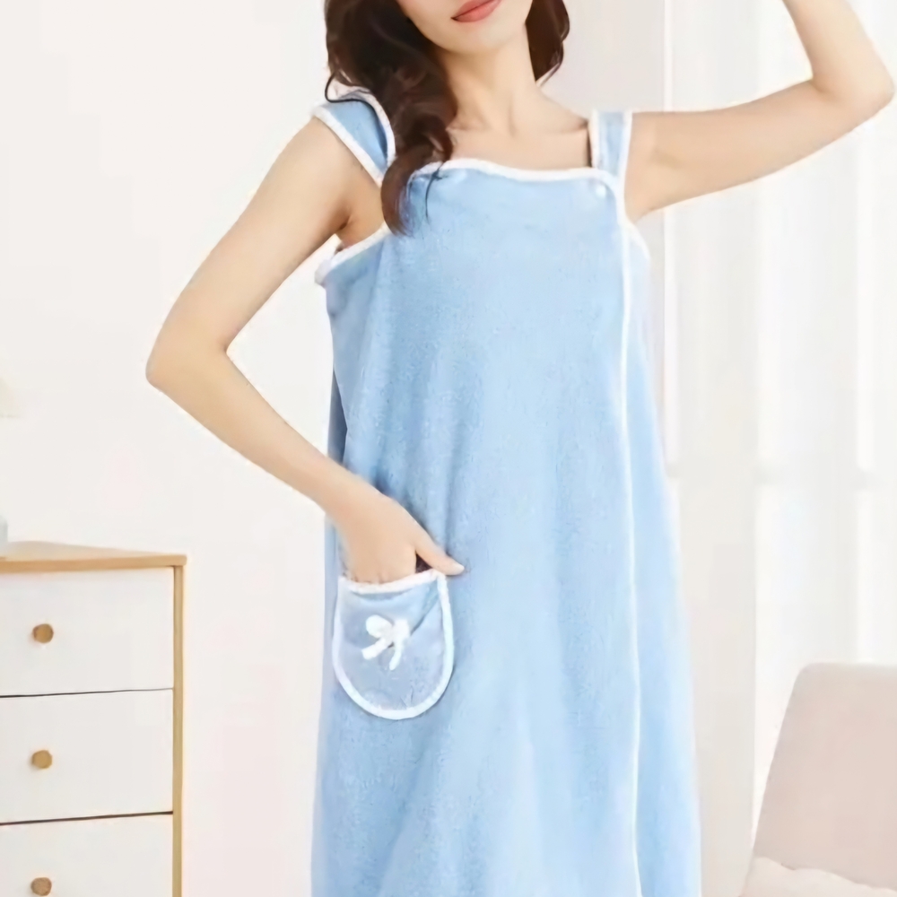 Women's Blue Terry Cloth Sleepwear